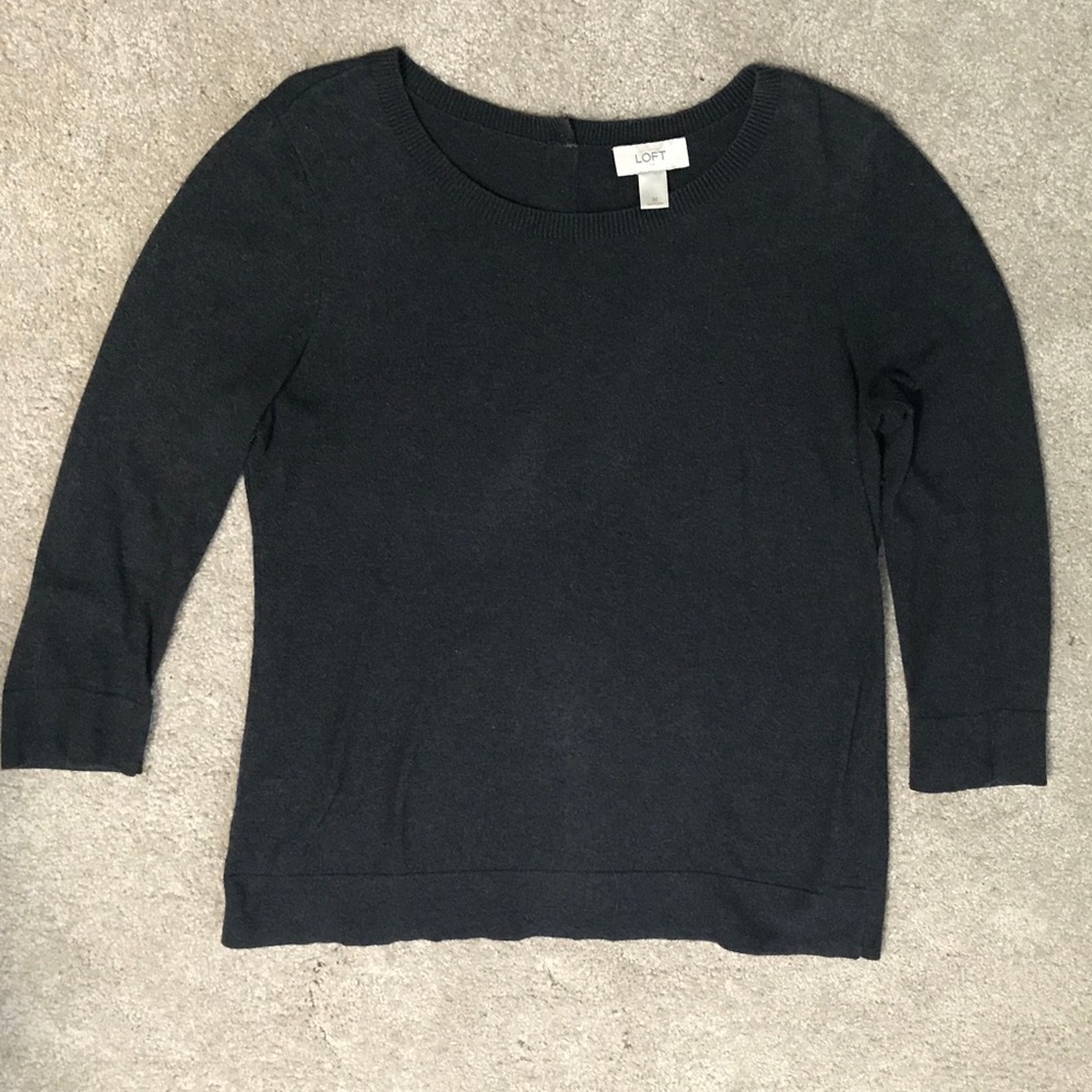 Loft women’s medium cotton charcoal gray sweater